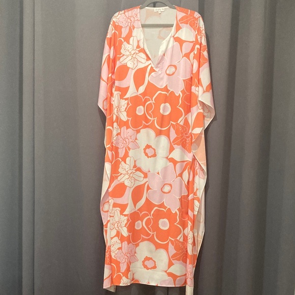 Other - Floral Orange and Pink Dress / Cover-Up size M/L